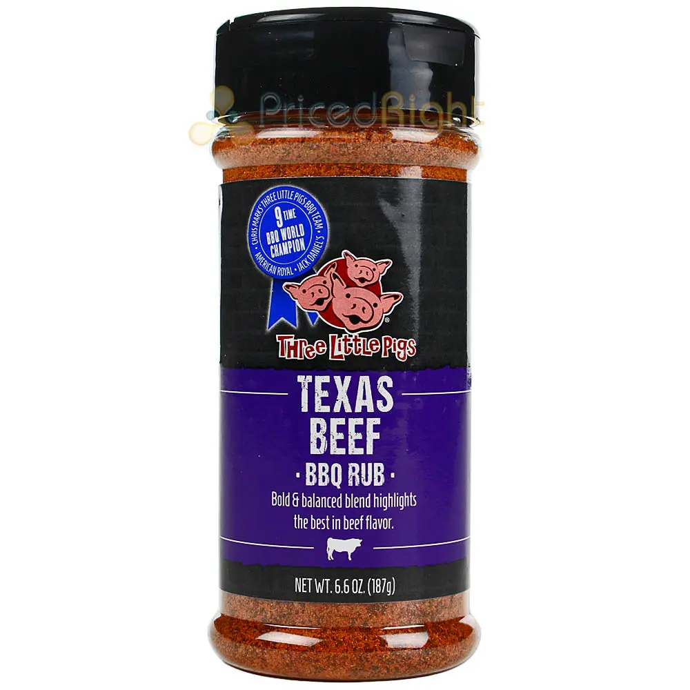 Three Little Pigs 6.6 Oz Texas Beef Bbq Dry Rub Competition Rated Seasoning 1