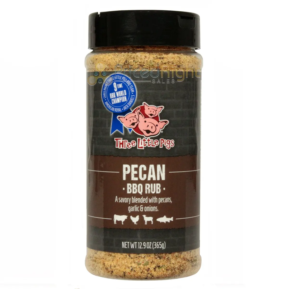 Three Little Pigs Pecan Bbq Rub Chicken Pork Ham Fish Vegetables 12.9 Ounce 1