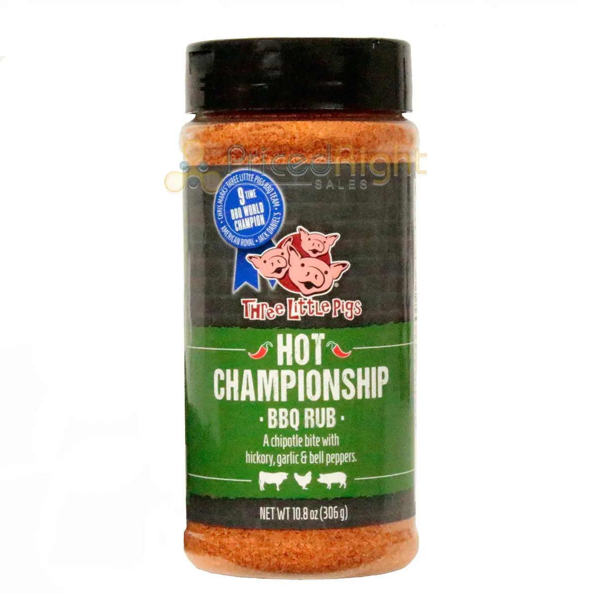 Three Little Pigs Kansas City Hot Championship Bbq Rub All Purpose 10.8 Ounce 1