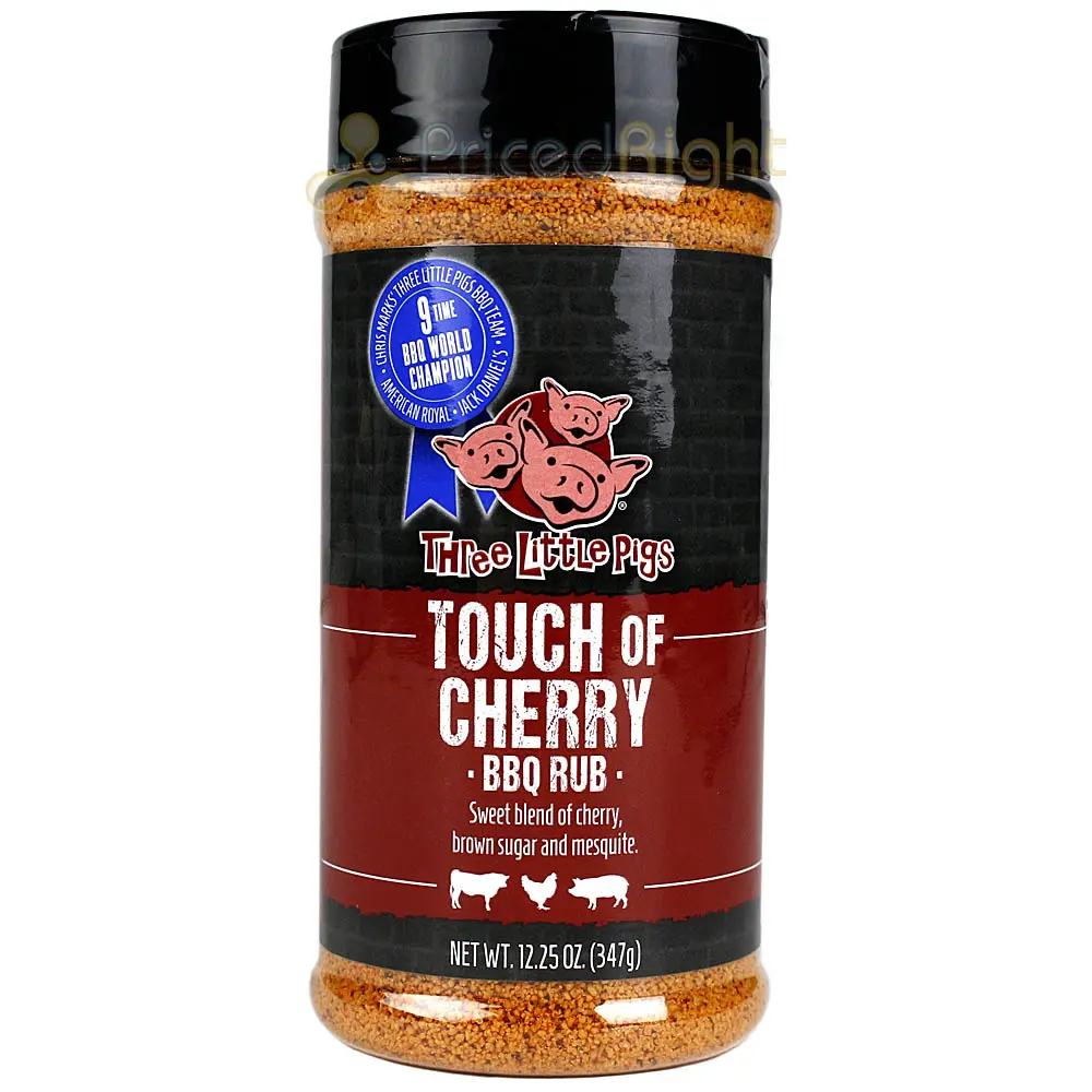 Three Little Pigs Touch Of Cherry Bbq Rub 12.25 Oz Bottle Brown Sugar & Mesquite 1