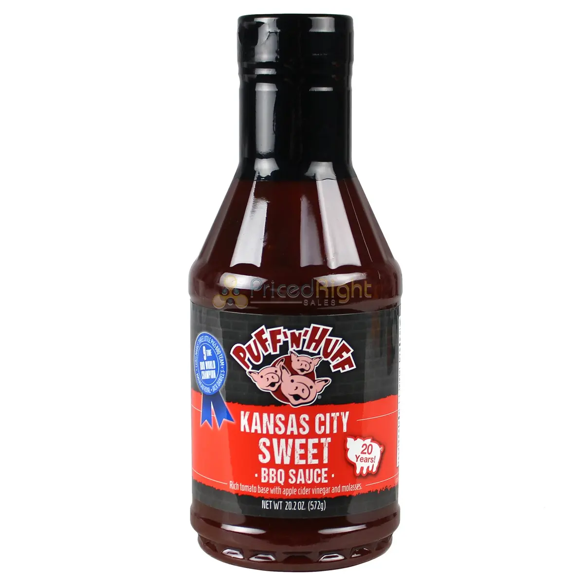 Three Little Pigs Kansas City Style Sweet Bbq Sauce 20.2 Oz Award Ow85500 1