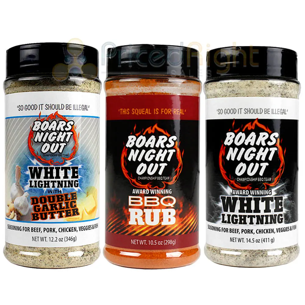 Bbq Rub Original White Lighting And Double Garlic Butter Pack Boars Night Out 1