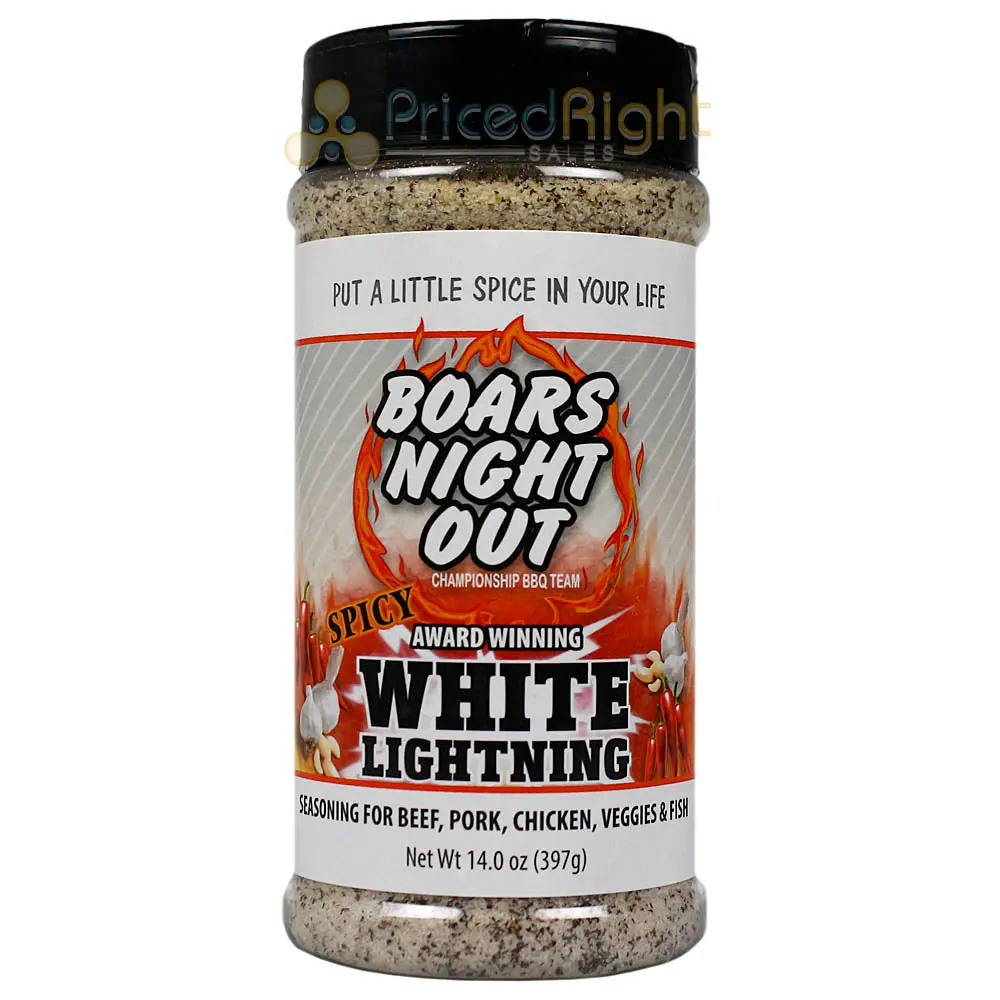 Boars Night Out Spicy White Lightning 14 Oz Bottle Award Winning Seasoning 1