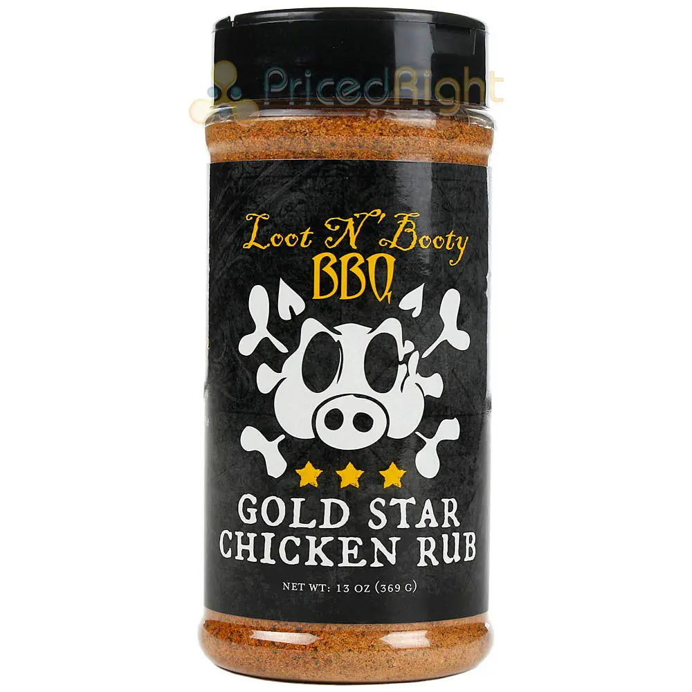 Loot N Booty Bbq Gold Star Chicken Rub 13 Oz. Bottle Competition Rated Seasoning 1