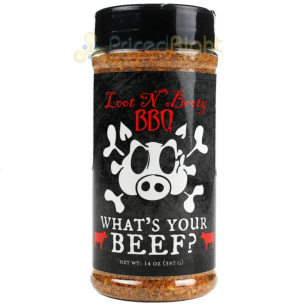 Loot N Booty Whats Your Beef Dry Rub 14 Oz. Bottle Competition Rated Seasoning 1
