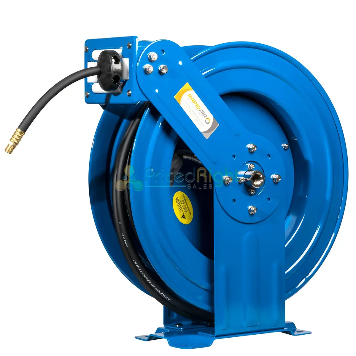 Rapidair 3/8" X 75' Dual Arm Steel Hose Reel 1/2" Inlet 1/4" Outlet R-03075 1