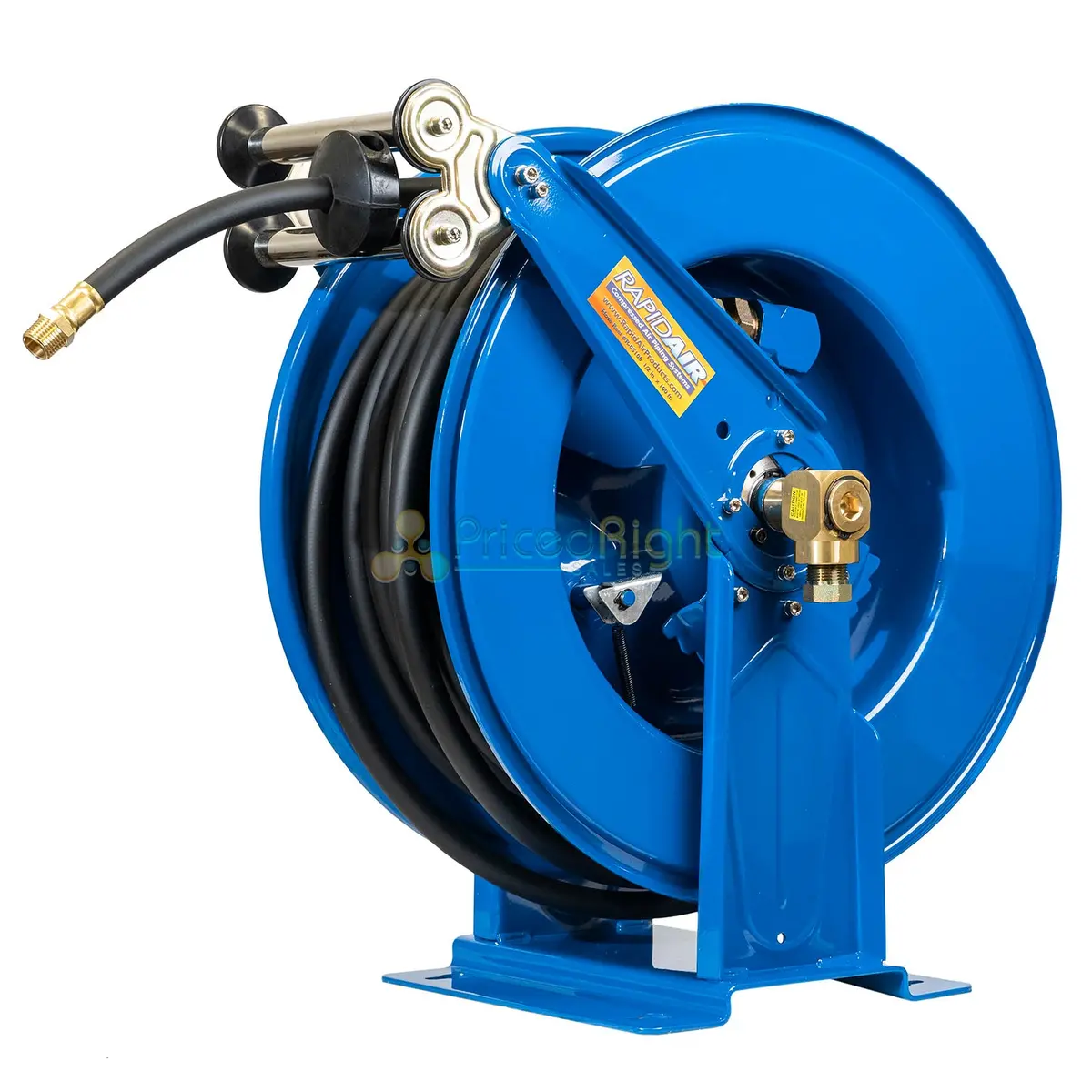 Rapidair 1/2" X 100' Dual Arm Steel Hose Reel 1/2" Inlet And Outlet R-05100 1