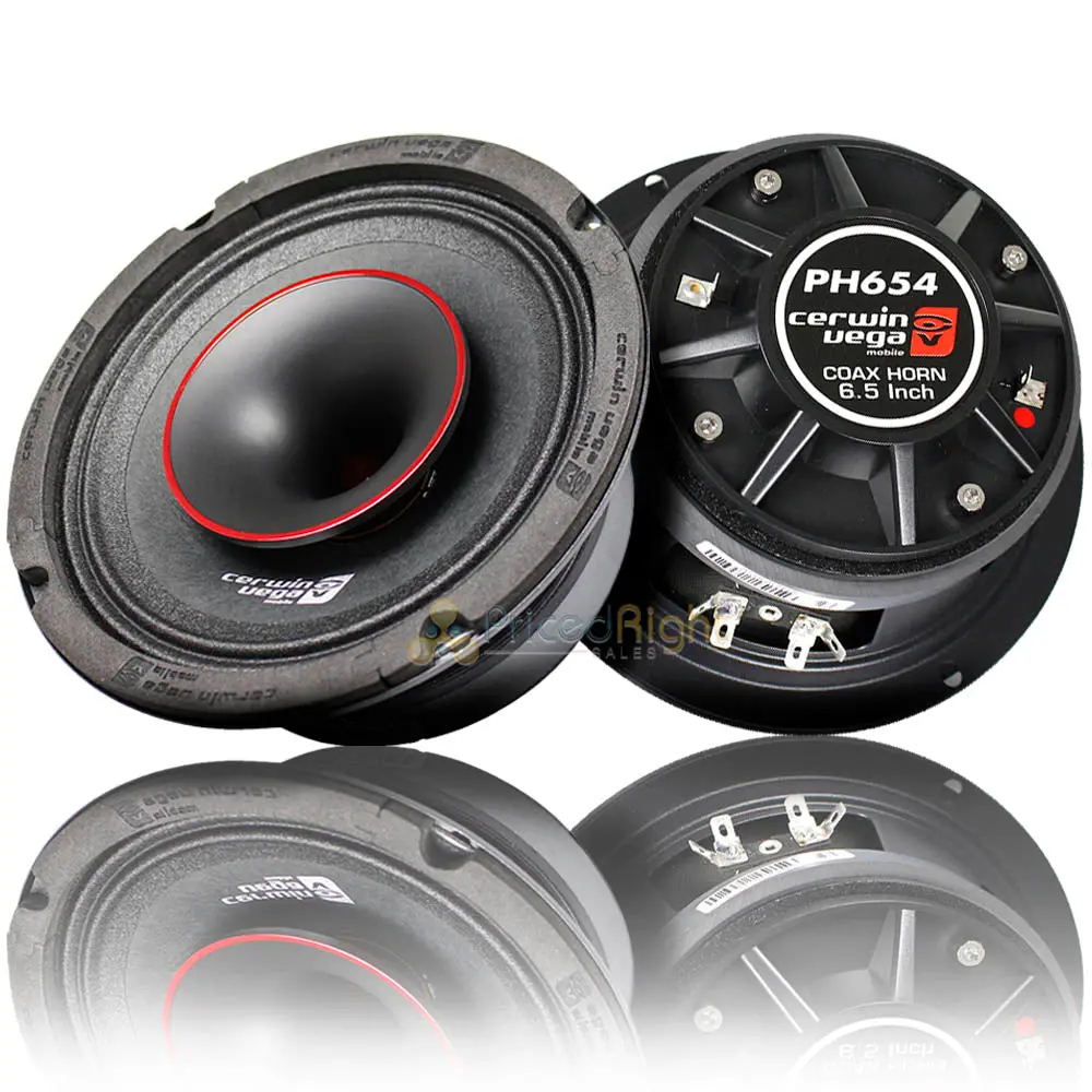 Cerwin Vega 6.5" Full Range Co-Ax Horn Speakers 4 Ohm 300 Watts Max Ph654 Pair 1