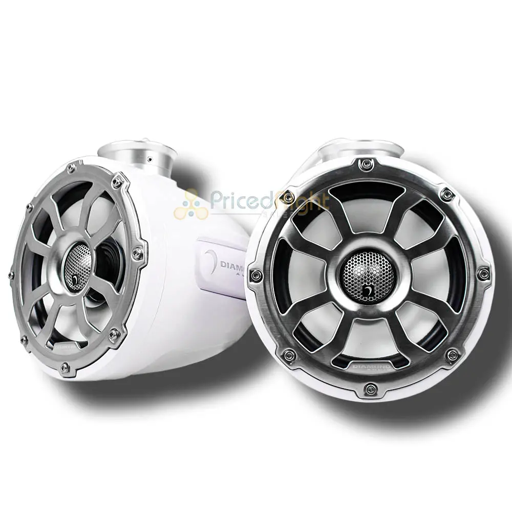 Diamond Audio 6.5" 2 Way Marine Tower Speaker Pods 300W Max White Pod65f4w Pair 1
