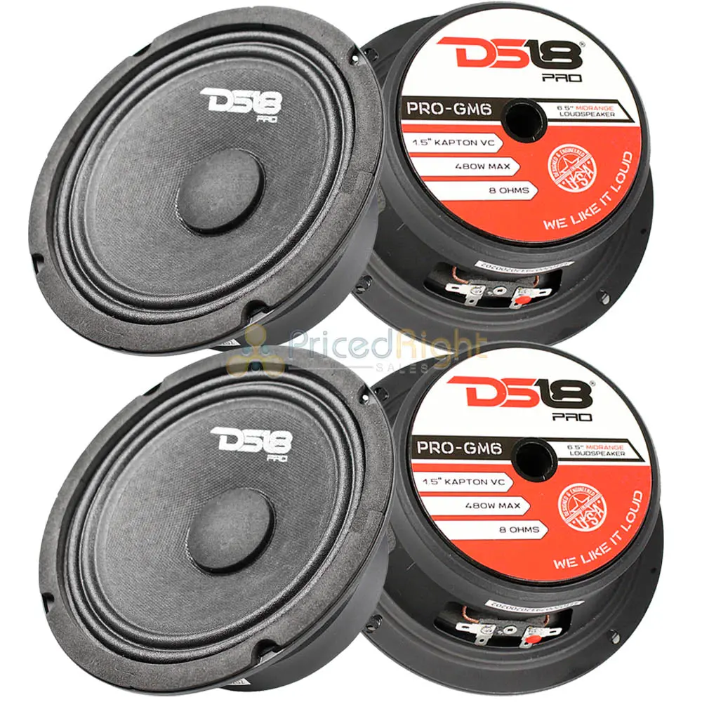 Ds18 Pro-Gm6 6.5" Midrange Loudspeakers 8 Ohm Car Audio Speaker Mid Range 4 Pack 1