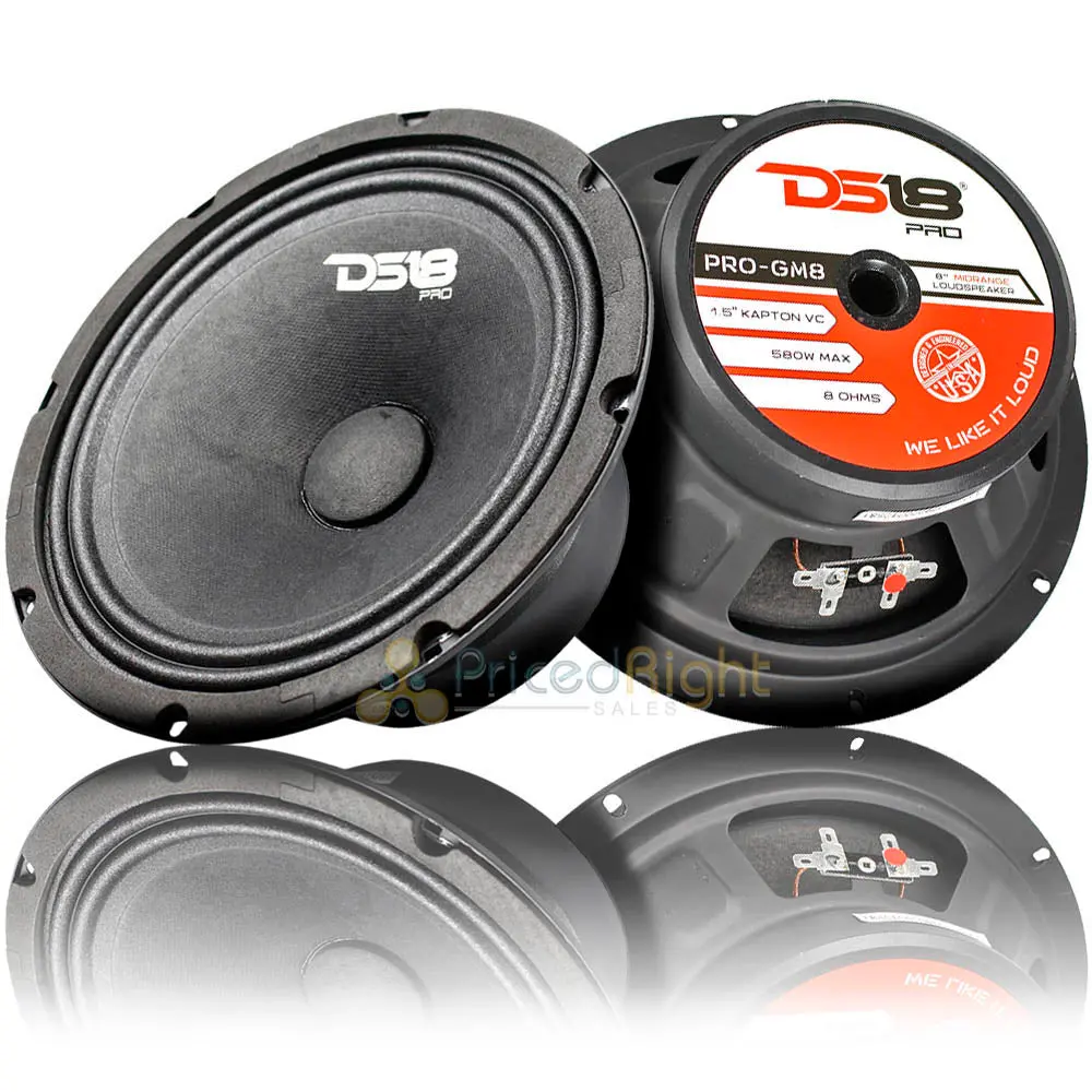 Ds18 Pro-Gm8 8" Inch Mid Range Loudspeaker 580W Watts Max Power 8 Ohm 2 Pack Set 1
