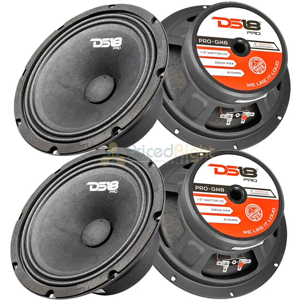 4 Ds18 Pro-Gm8 8" Inch Mid Range Loudspeaker 580W Watts Max Power 8 Ohm Midbass 1