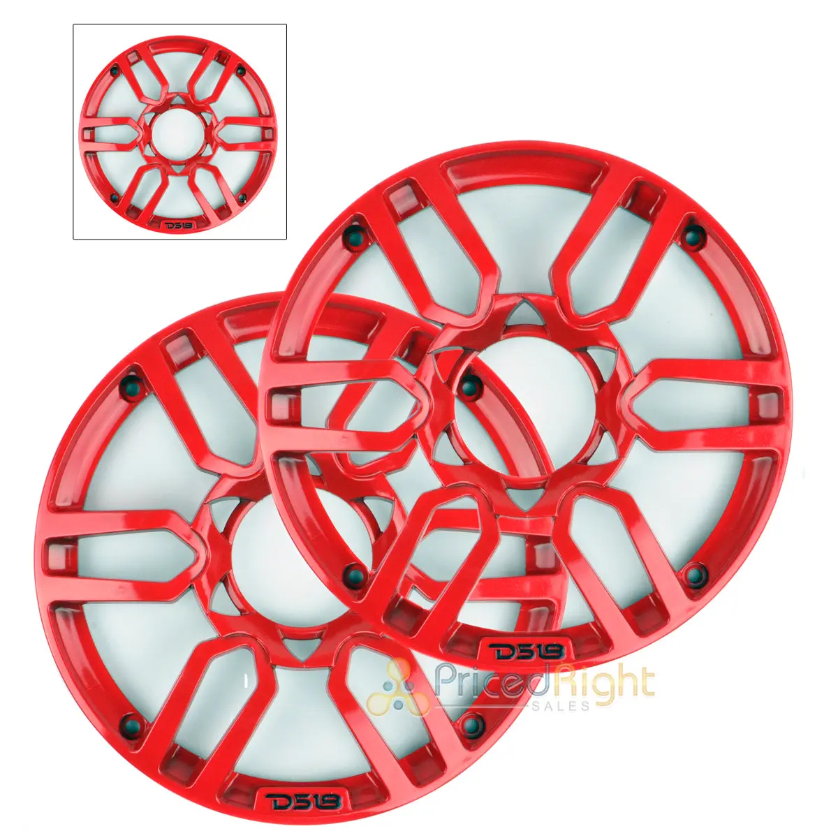 Ds18 Universal 10" Inch Plastic Speaker Grill Cover Red Set Of 2 Pro Grill10 1