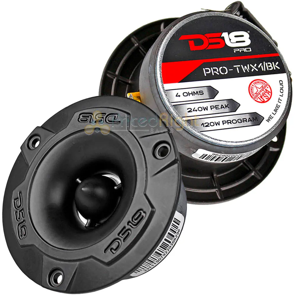 Super Bullet Tweeters 240W Max Built In Crossover Pair Black 4 Ohm Ds18 Twx1/Bk 1