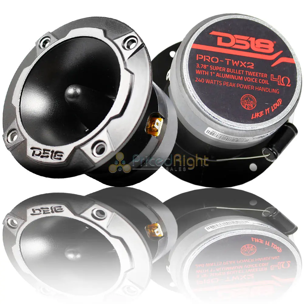 Ds18 3.78" Super Bullet Tweeter 240 Watts Max 4-Ohm Car Audio Pro-Twx2 Pair 1