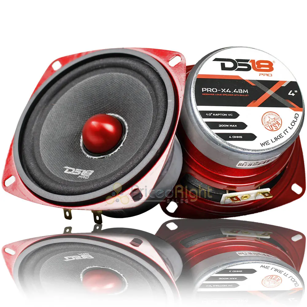 2 Ds18 Pro-X4.4Bm 200W Max 4" Midrange Speakers Loudspeaker With Bullet 4 Ohm 1