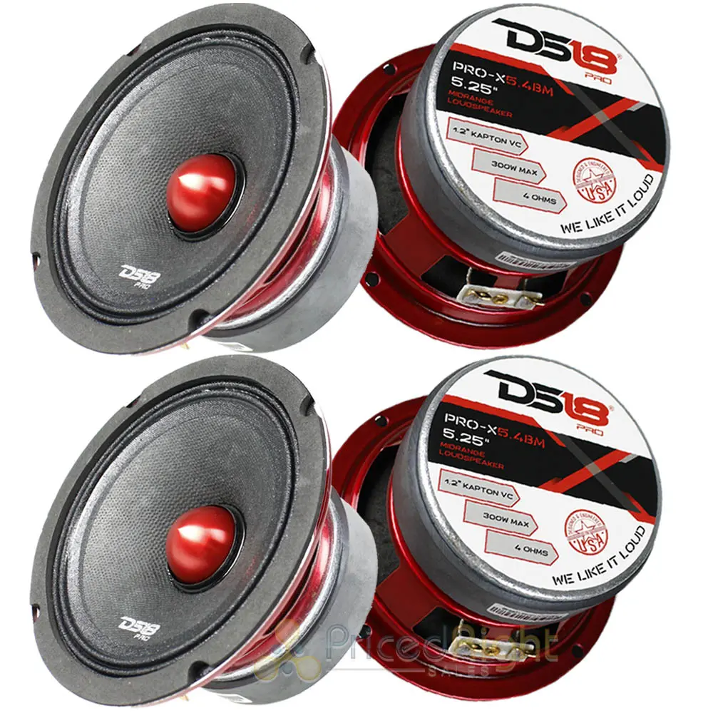 4 Ds18 Pro-X5.4Bm 300W Max 5.25" Midrange Loud Speakers 4 Ohm High Strength 1