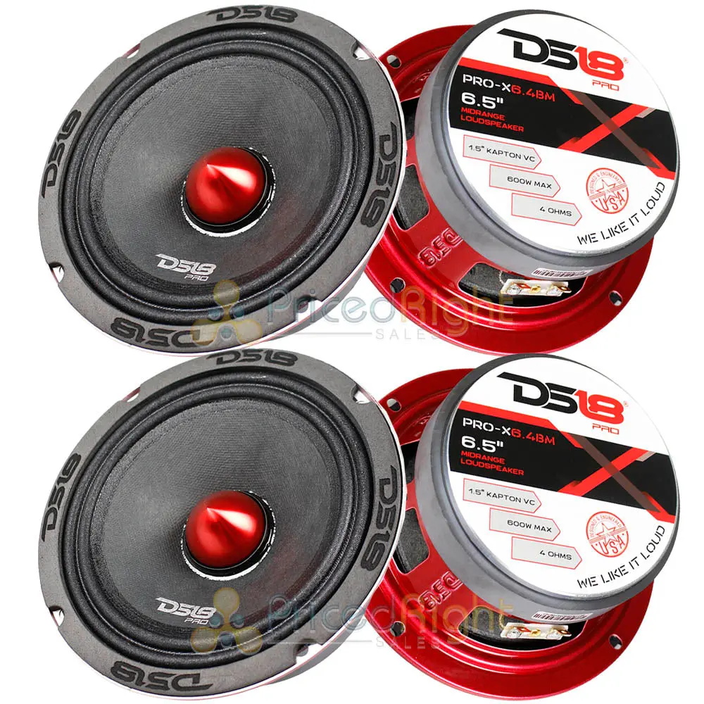 4 Ds18 Pro-X6.4Bm 500W Max 6.5" Midrange Speakers Loudspeaker With Bullet 4 Ohm 1