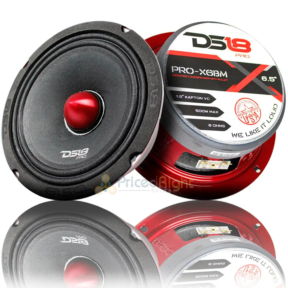 2 Ds18 Pro-X6bm 1000W Max 6.5" Midrange Speakers Loudspeaker With Bullet 8 Ohm 1