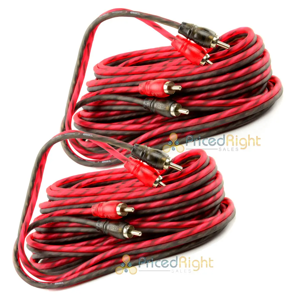 2 Pack Ds18 20 Ft 2 Channel Shielded Twisted Interconnect Rca Cables Rca20ft 1