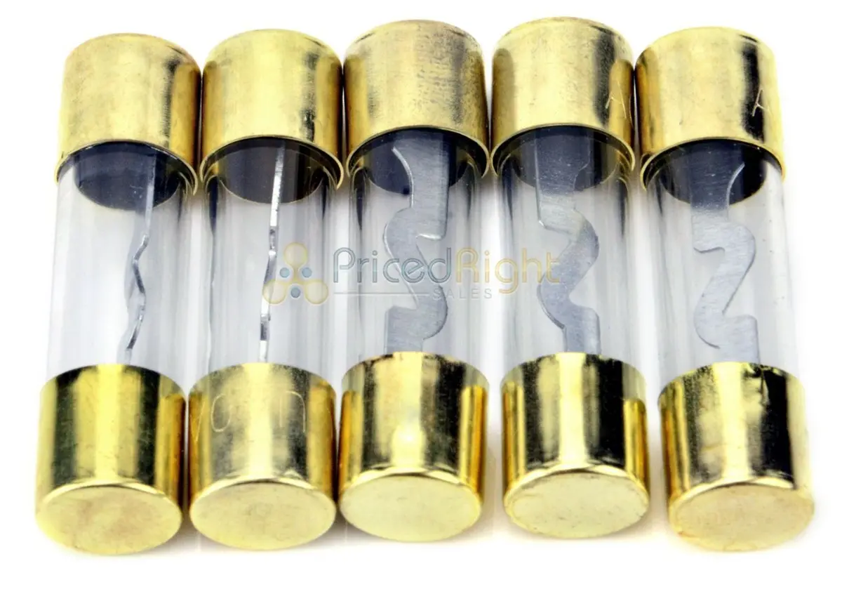 Pack Of 5 Car Audio Amp Amplifier Glass 80 A Amp Agu Gold Plated Fuse 1