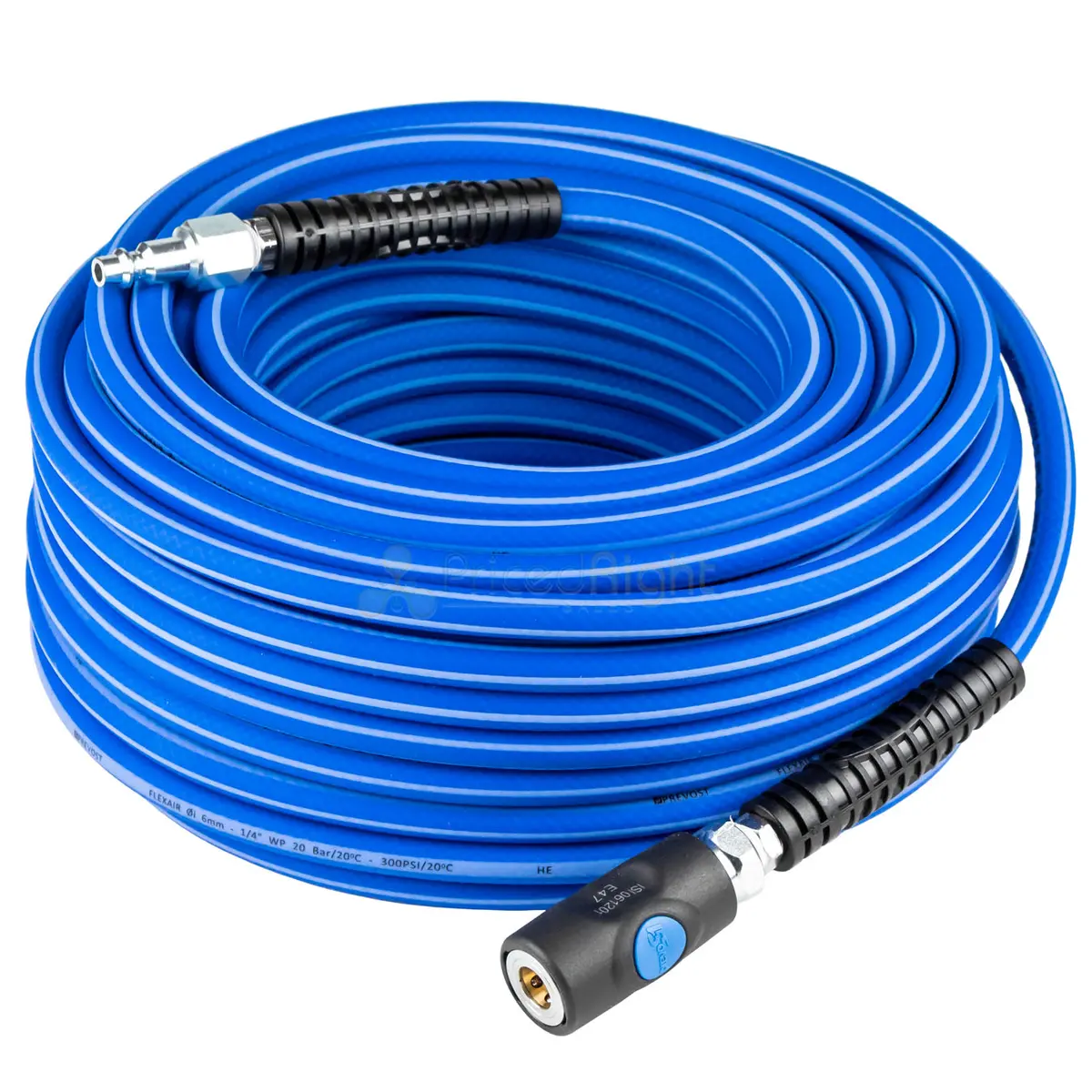 Prevost Flexair 1/4" X 100' Air Hose With Prevo S1 1/4" Body Industrial Coupler 1