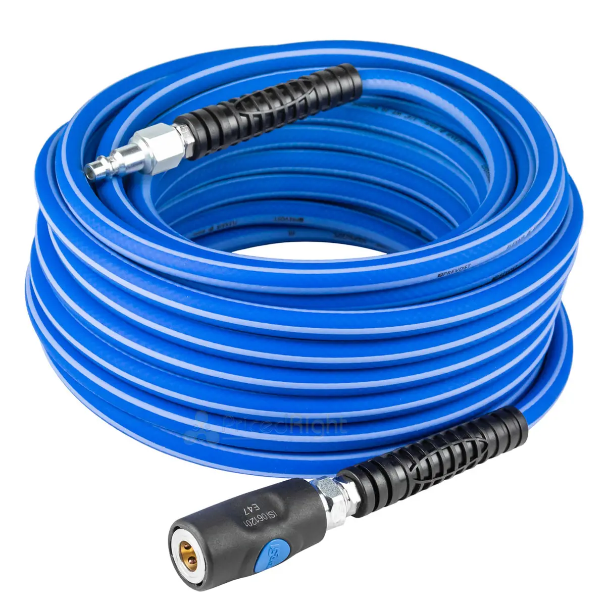 Prevost Flexair 1/4" X 50' Air Hose With Prevo S1 1/4" Body Industrial Coupler 1