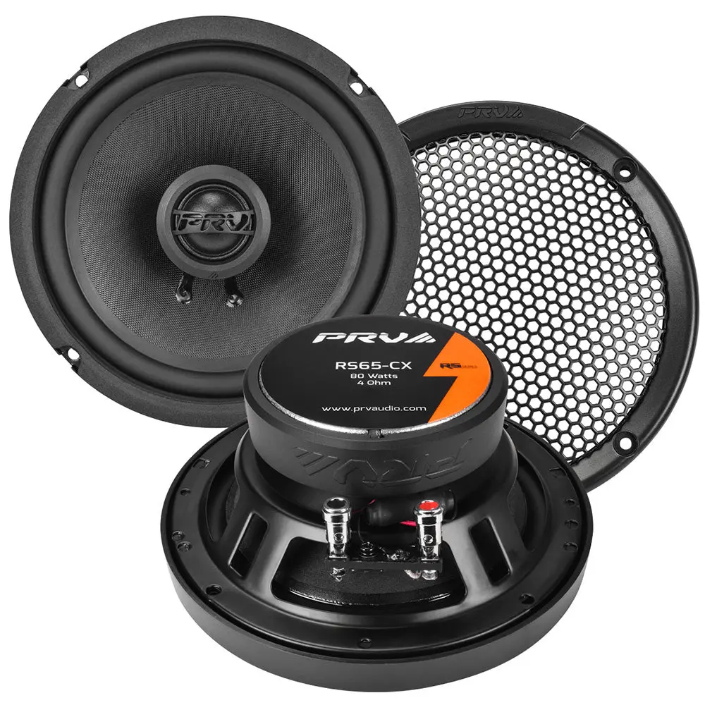 Prv 6.5" 2-Way Coaxial Speaker Pair 80W 4 Ohm 2-Way Rs Series Rs65-Cx 1