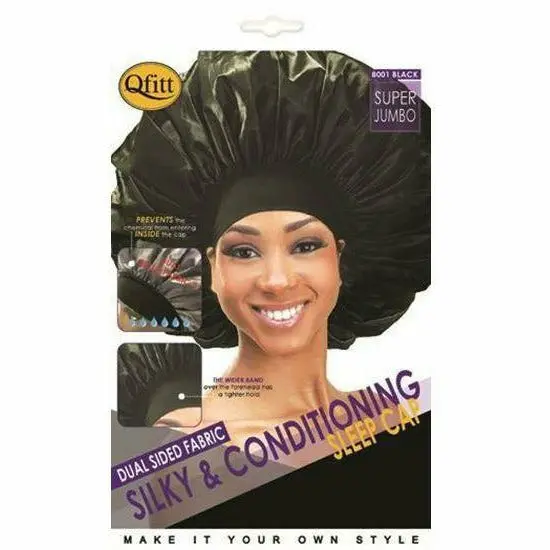Qfitt: Dual Sided Fabric Silky & Conditioning Sleep Cap #8001 1