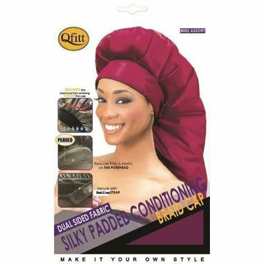 Qfitt: Dual Sided Fabric Silky Padded Conditioning Braid Cap 1