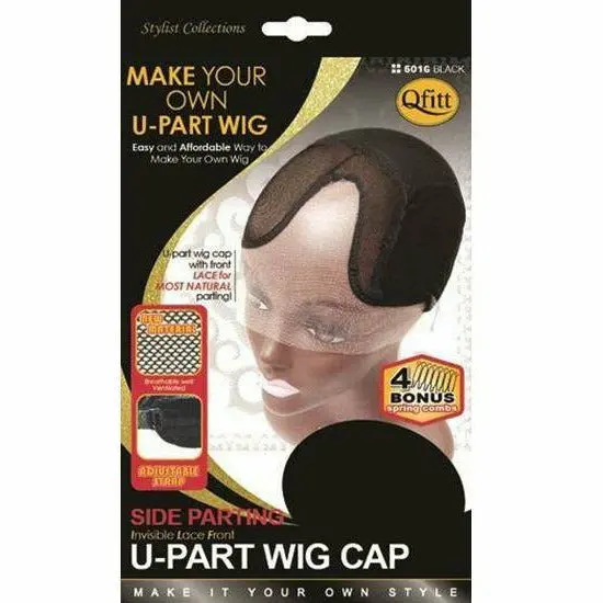 Qfitt: Side Parting Invisible Lace Front U-Part Wig Cap #5016 1