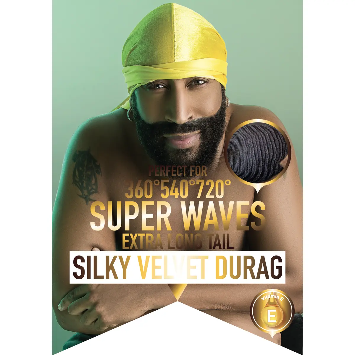 R&B Super Waves Velvet Durag Extra Long Tail 1