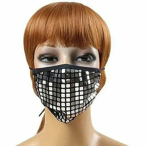 Square Sparkle Rhinestone Reusable Face Masks 1