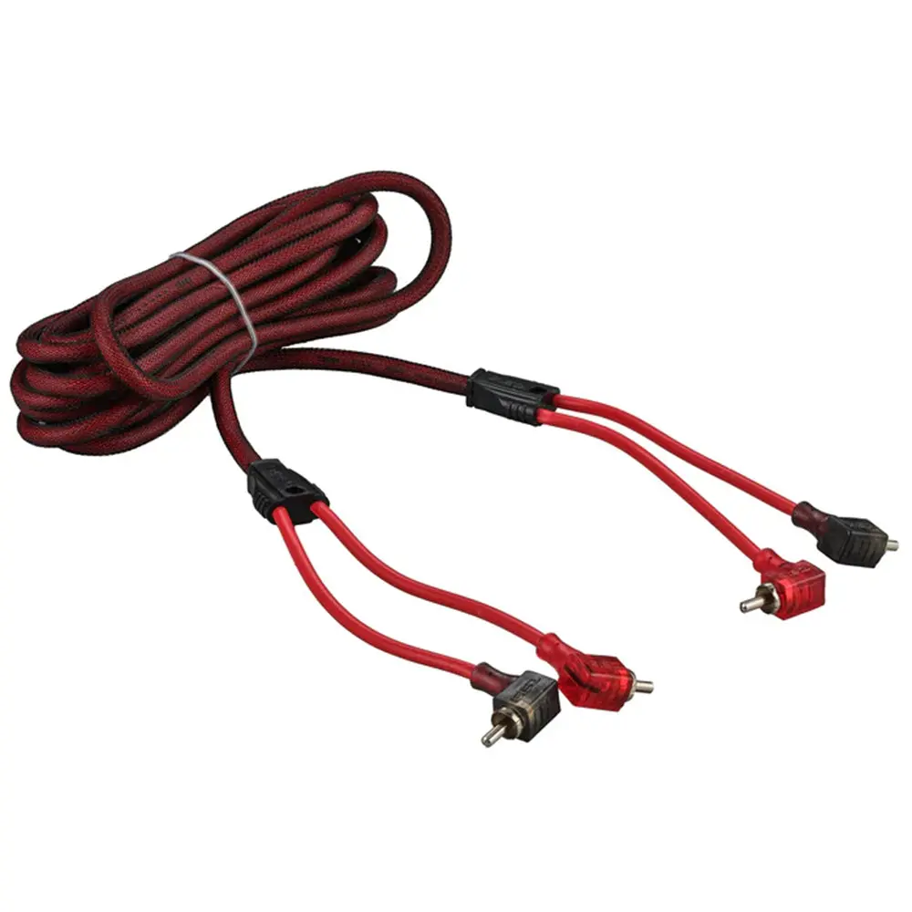 Ds18 2 Channel Rca Cable 12 Ft 100% Ofc 90 Degree Ends Dual Twist Wire R12.L 1