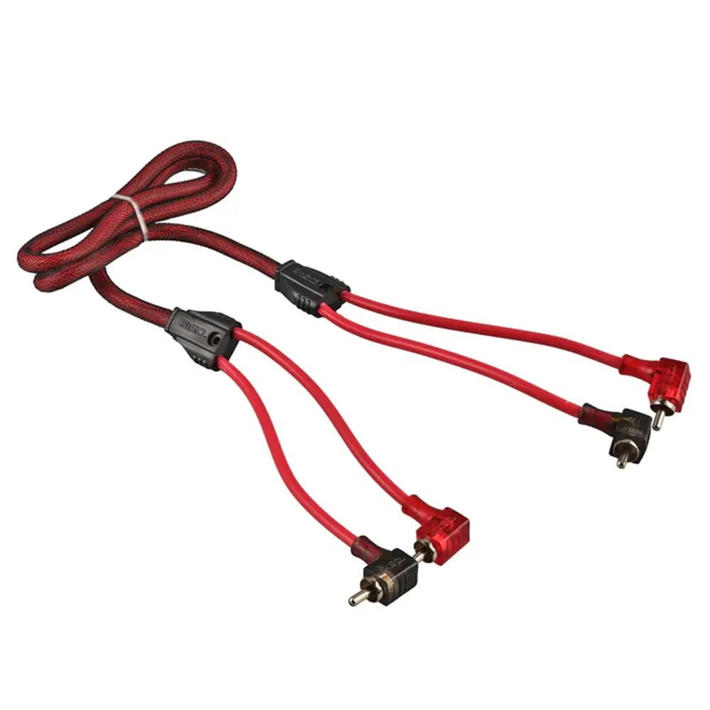3 Ft 2 Channel Rca Cable 100% Ofc 90 Degree Ends Dual Twist Wire Ds18 R3.L 1