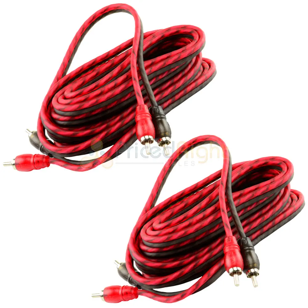 2 Ds18 12 Ft 2 Channel Rca Cables Shielded Twisted Interconnect Audio Amp Cables 1