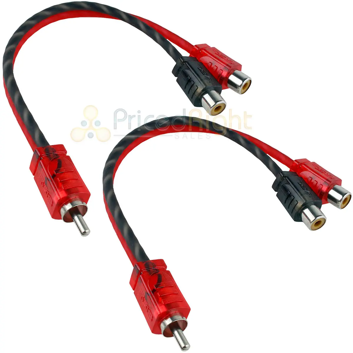 Ds18 Rca Splitter 1 Male To 2 Female Y Connector Car Audio Cable Rca1m2f 2 Pack 1