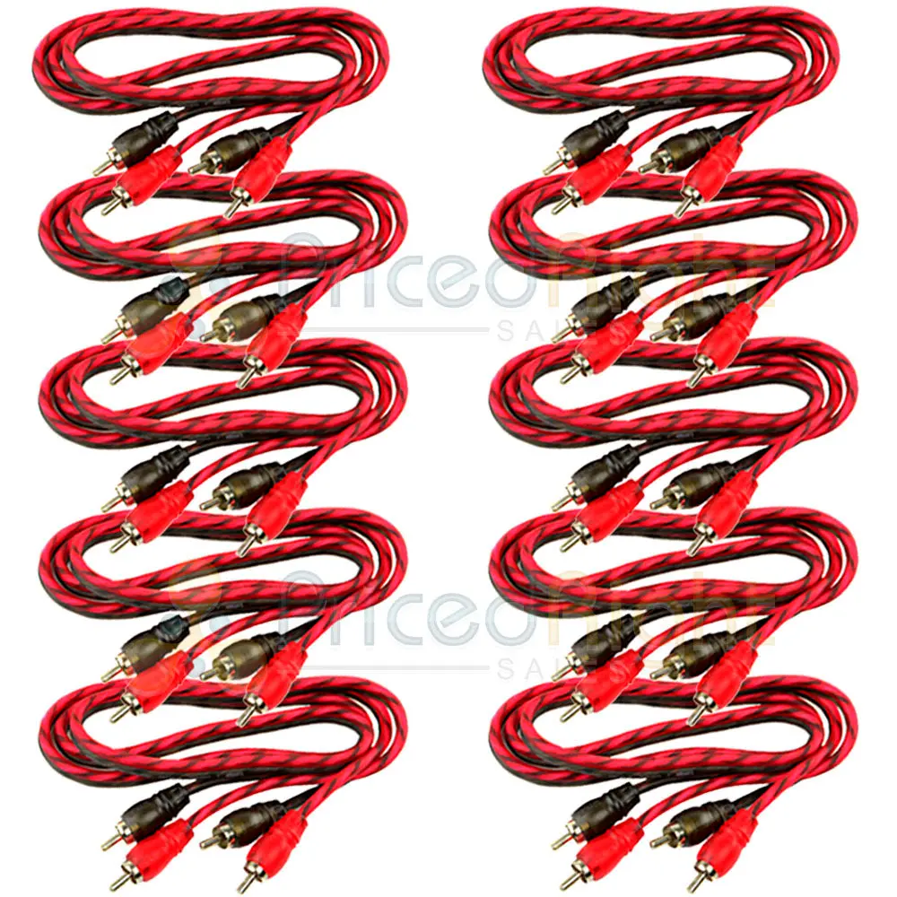 Ds18 10 Pack 3 Ft 2 Channel Twisted Premium Audio Interconnect Rca Cable Pack 1