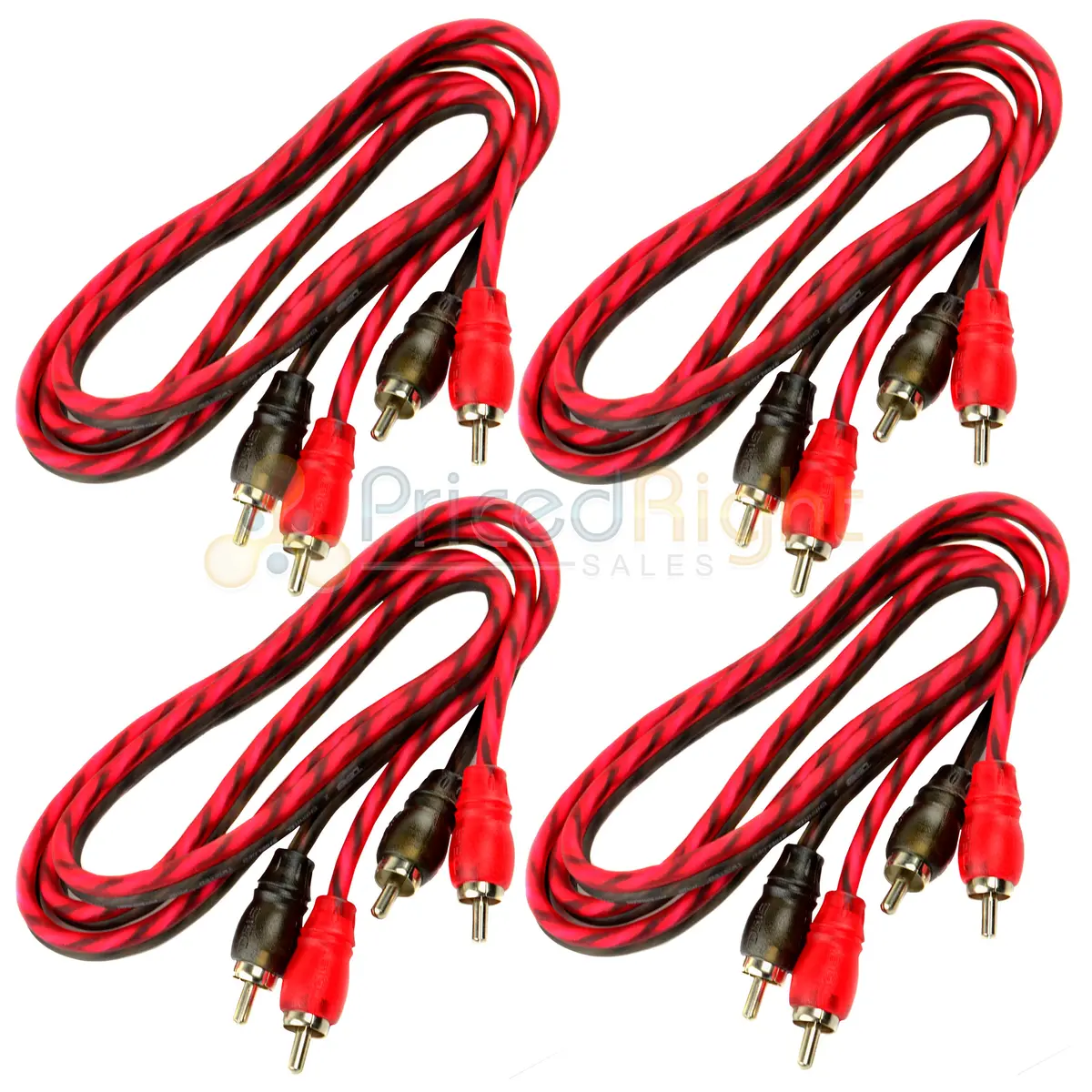 Ds18 4 Pack 3 Ft 2 Channel Twisted Premium Audio Interconnect Rca Cable Pack 1