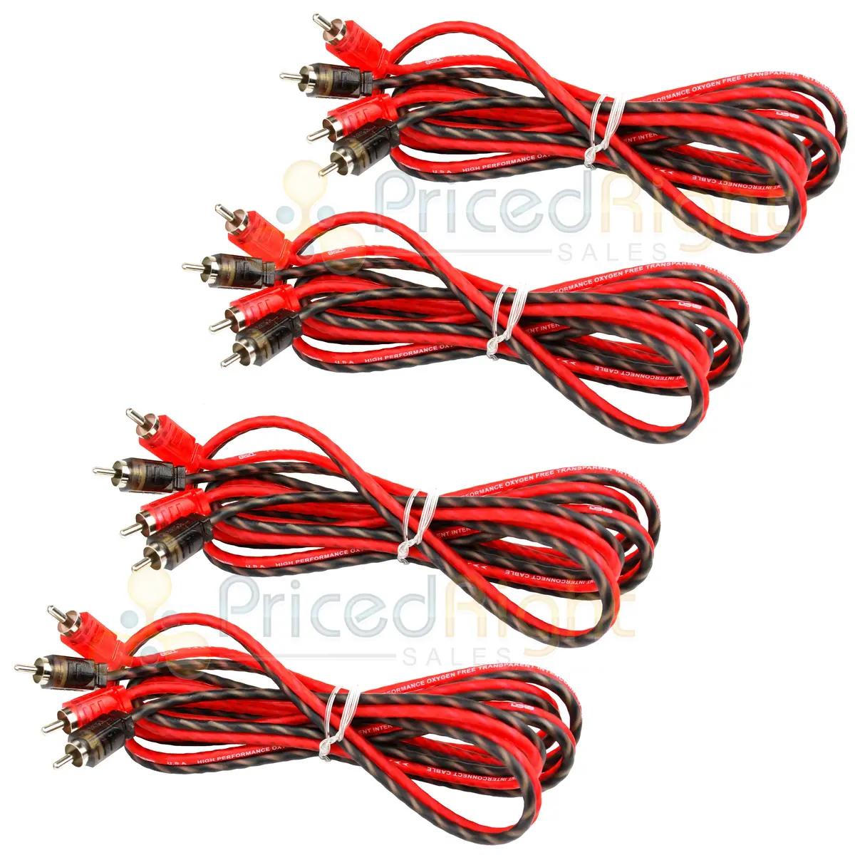 4 Pack Ds18 6 Ft 2 Channel Shielded Twisted Interconnect Rca Audio Amp Rca6ft 1