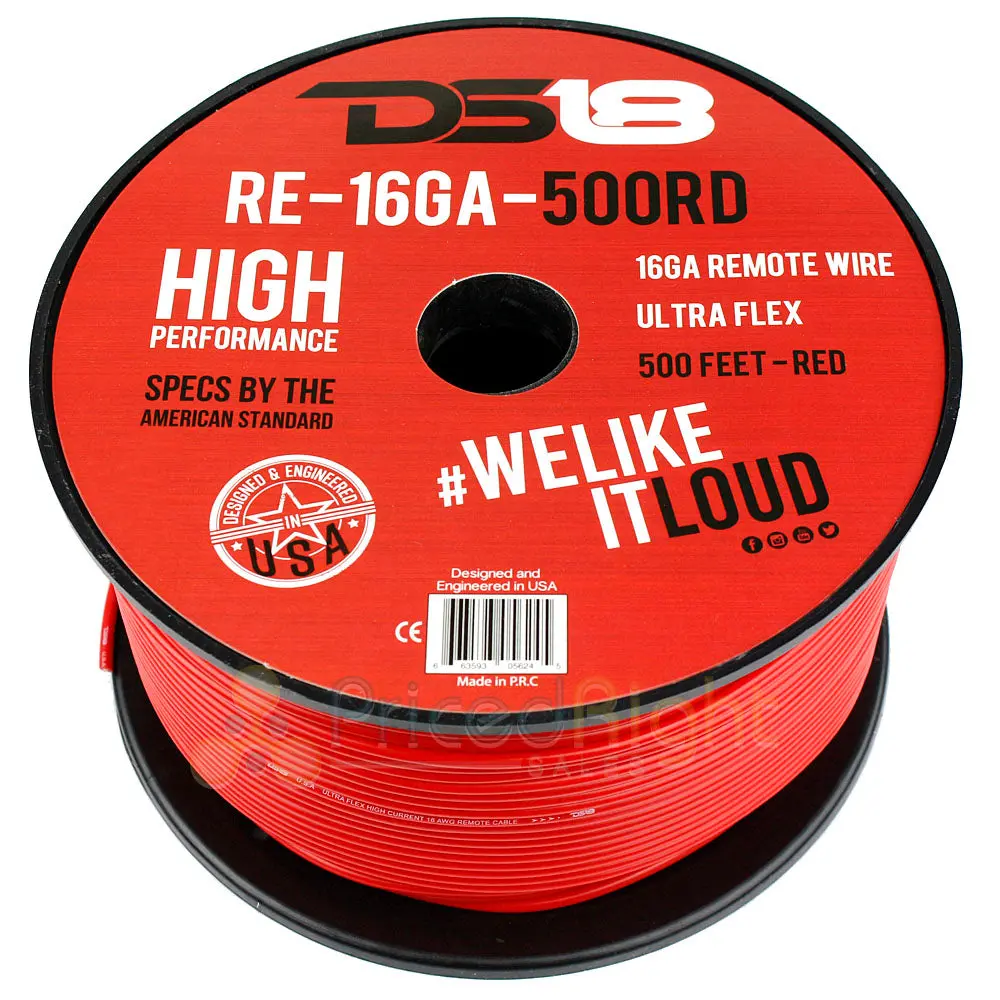 500' Ft Spool 16 Gauge Remote Wire Red Primary 12V Wiring Cable Awg Flexible 1
