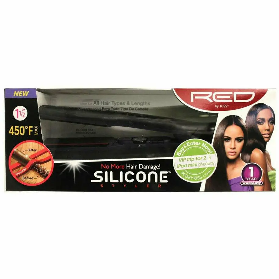 Red By Kiss: 1/2" Silicone Styler Flat Iron 1