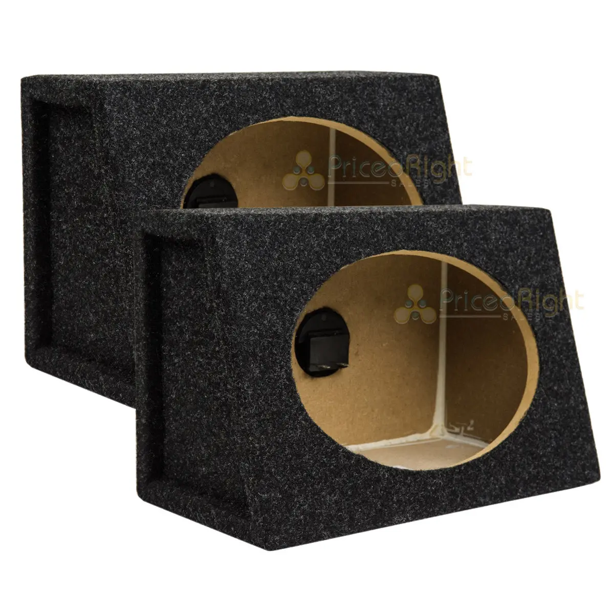 6X9" Speaker Box Enclosure Slanted Angled Set Of Two 1/2" Mdf Charcoal Ri Audio 1