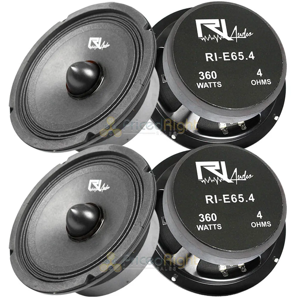 (4) Ri Audio 6.5" Midrange Bullet Speakers 360W Peak Power 180W Rms 4 Car Audio 1