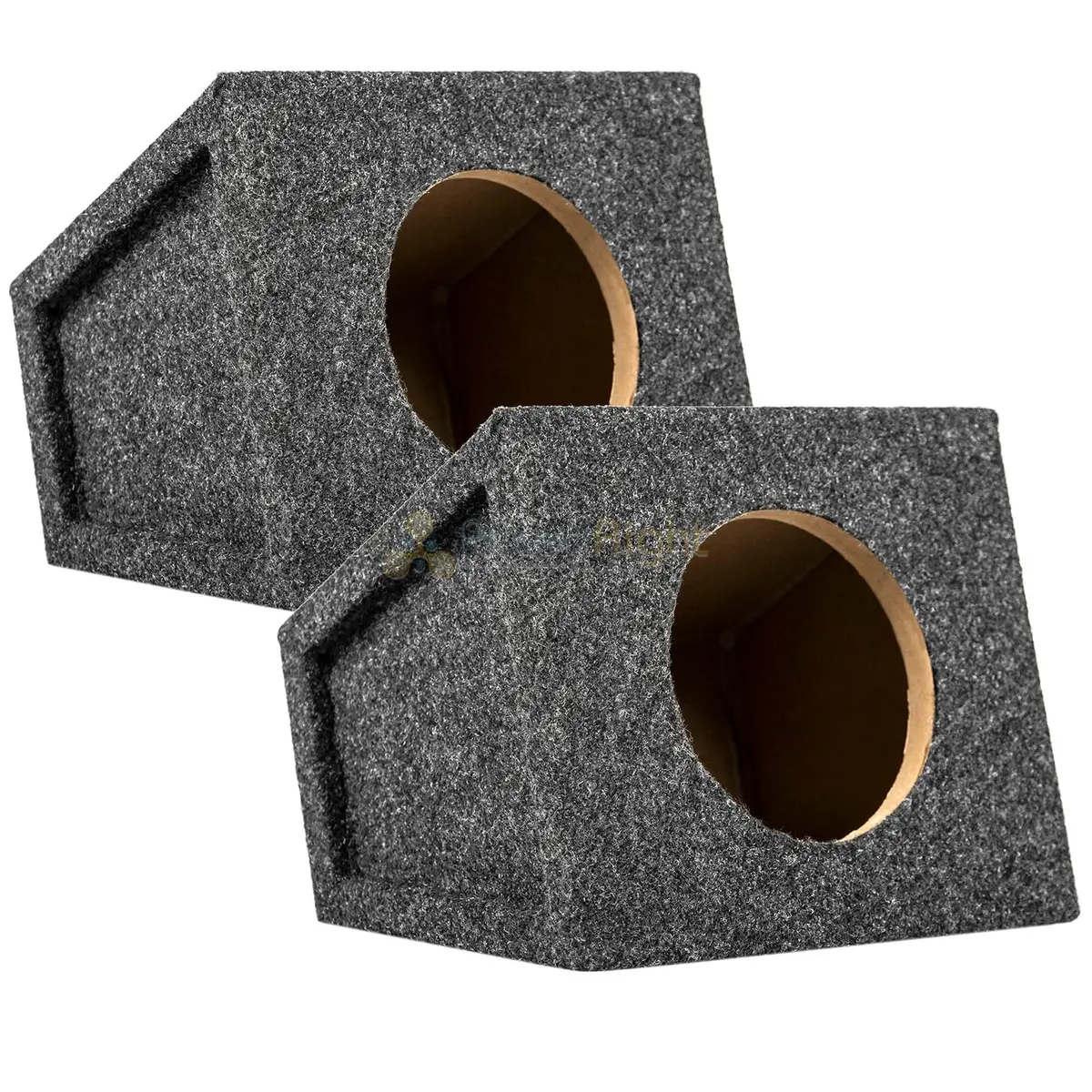Set Of Two 6.5" Wedge Speaker Boxes Enclosures 5/8" Mdf Charcoal Carpet Ri Audio 1