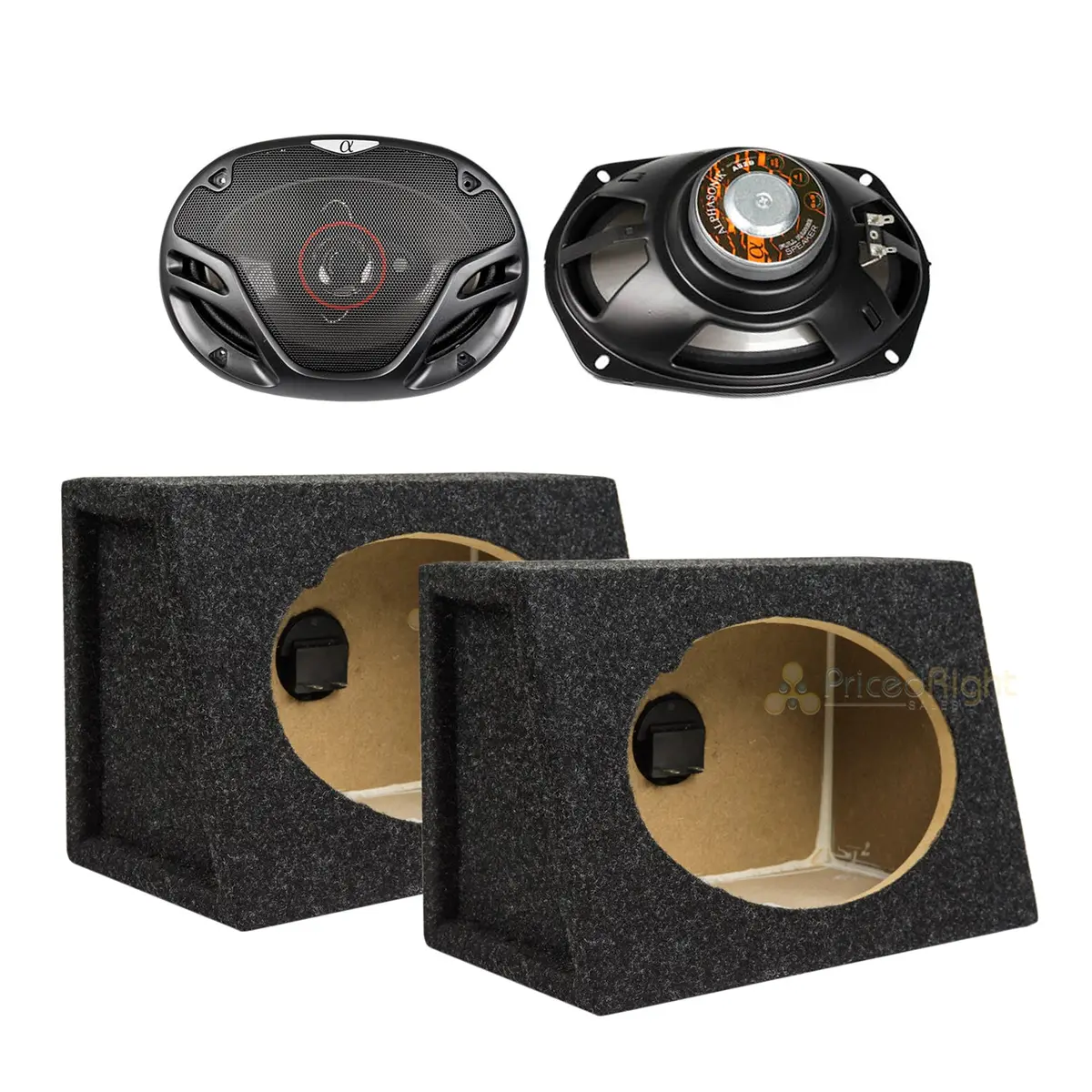 6X9" Alphasonik Speakers With 1/2" Baffle Sealed Enclosure Boxes As29 500W Max 1