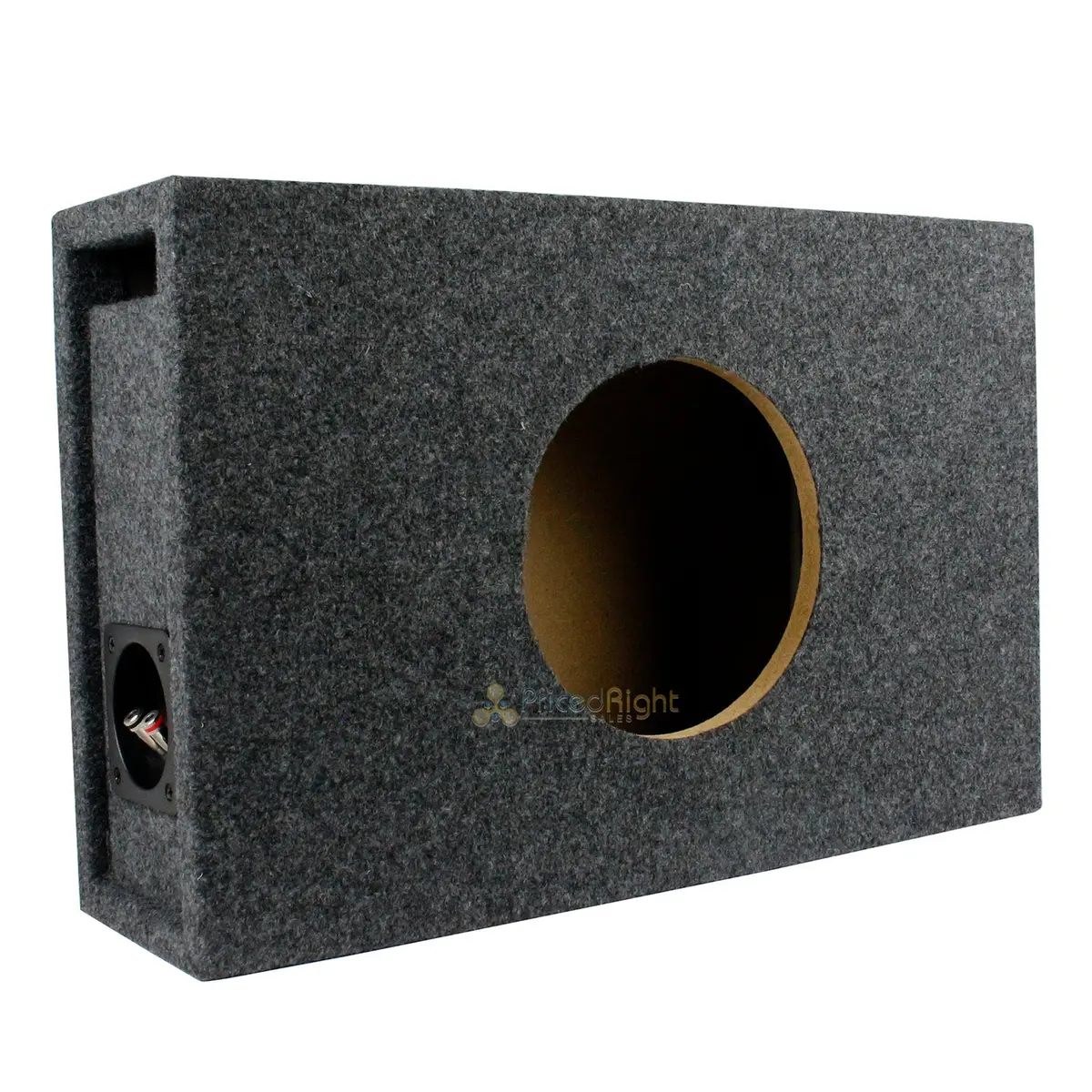 8" Shallow Ported Vented Subwoofer Box Enclosure Single Sub Grey 1