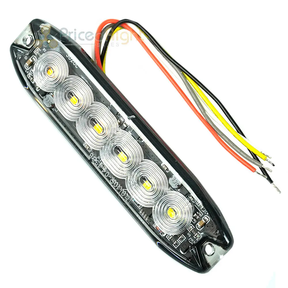 Slim White Amber Strobe Pro Series 6 Led Thin Lights Rs3020csp Single Race Sport 1
