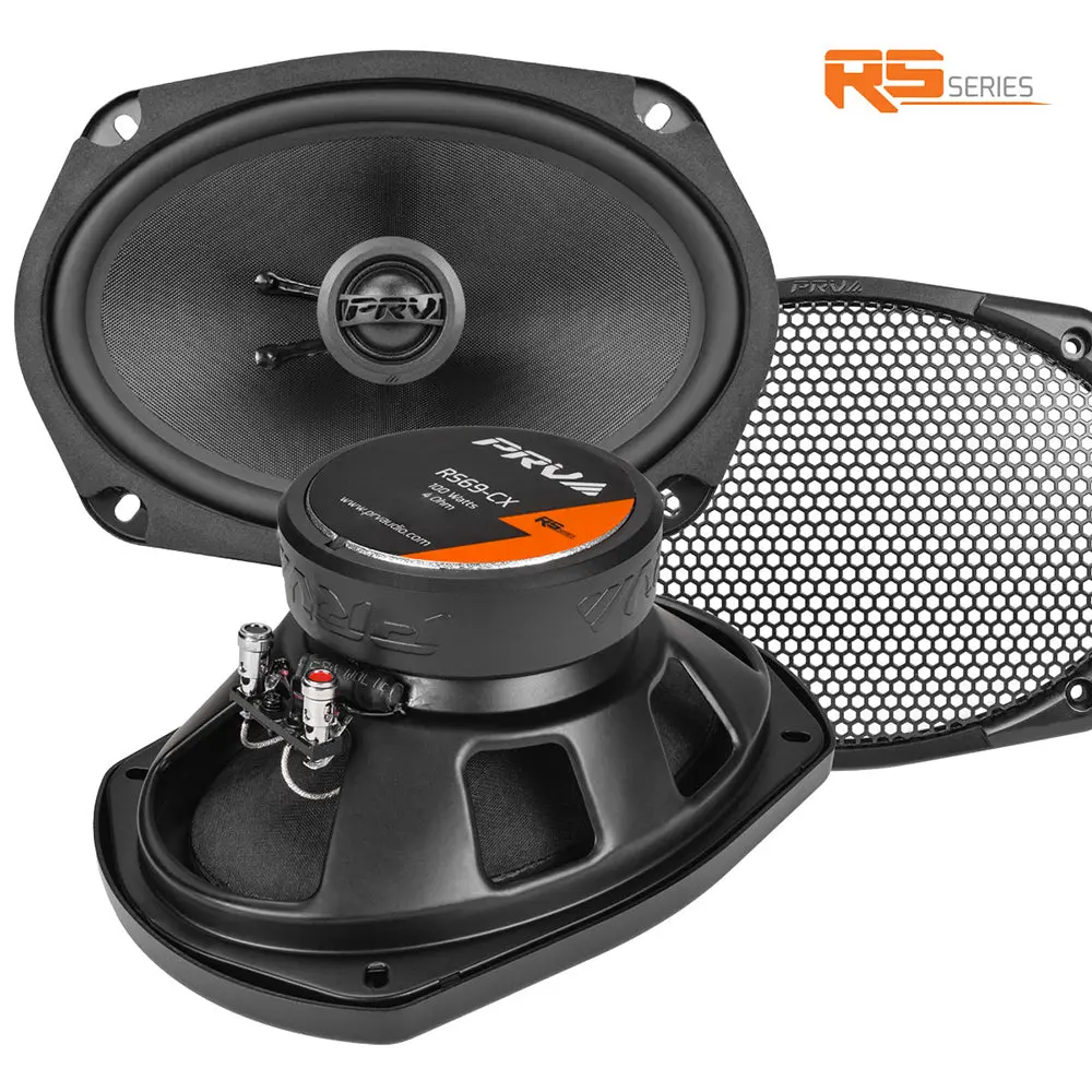 Prv 6X9" 2-Way Coaxial Speakers Pair 100W Rms 200W Max 4 Ohm 90Db Rs69-Cx 1