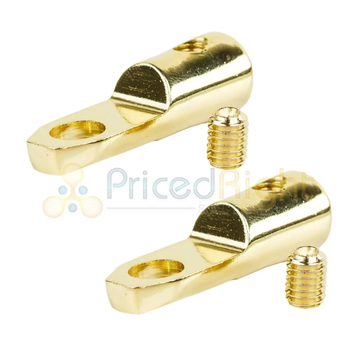 4 Or 8 Gauge Ring Terminal Gold Plated Car Audio 4Ga Set Screw 2 Pack Xscorpion 1